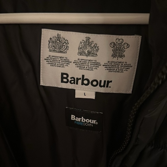 Barbour Beacon Ross diamond logo puffer jacket in black size large - Picture 8 of 14